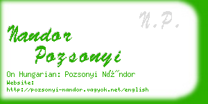 nandor pozsonyi business card